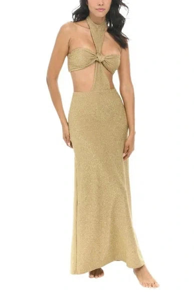 SOIREE MIAMI BEACH ARIA DRESS IN GOLD