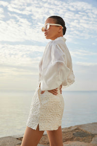 CHARO RUIZ IBIZA PARVY SHORT IN OFF WHITE