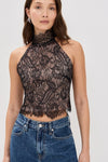 RETROFETE CYRENE LACE TOP IN BLACK