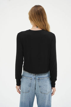RIBBED LONG SLEEVE CREW SWEATER