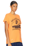 MADEWORN THE ROLLING STONES PLANE TEE IN ORANGE CRUSH