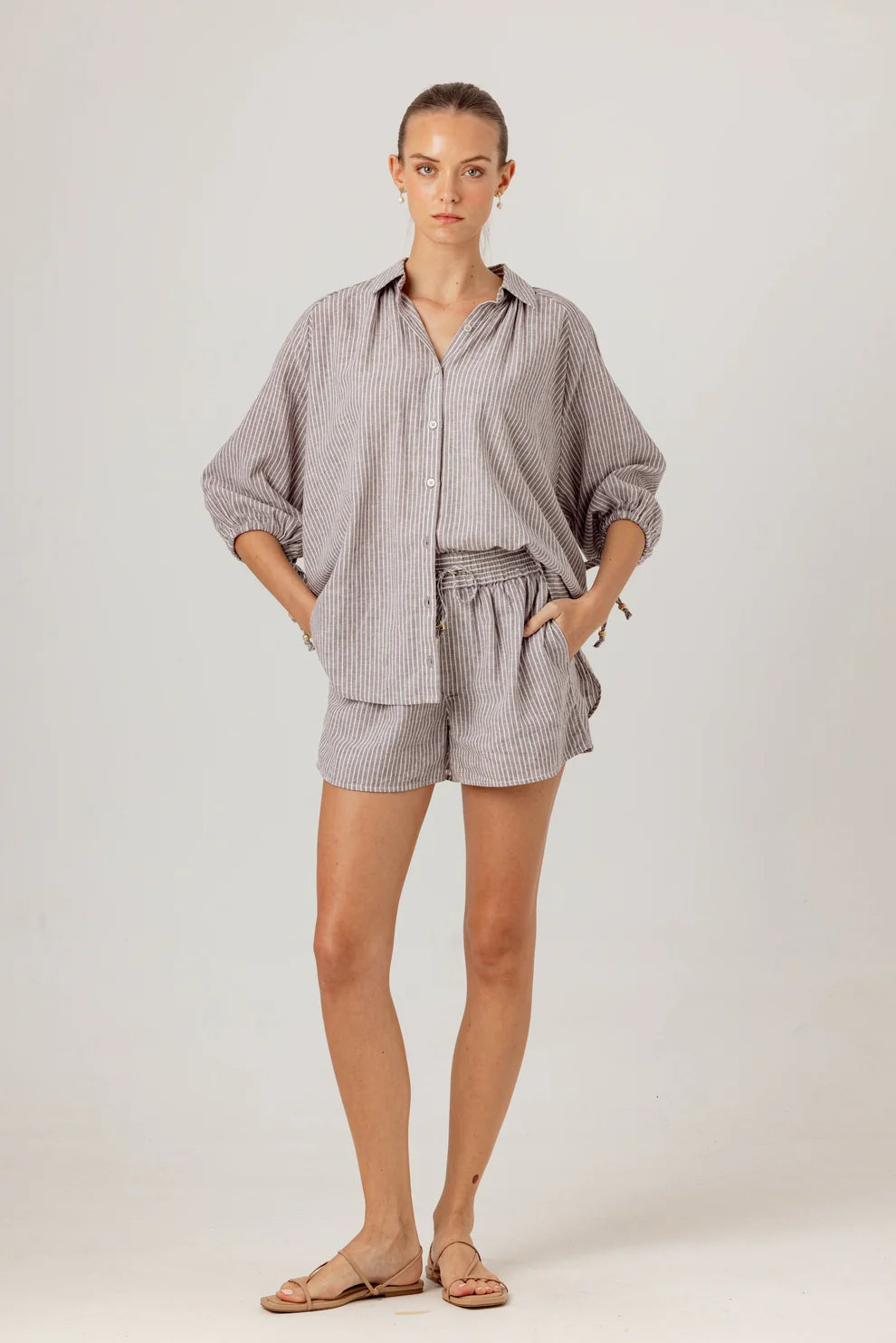 STONE STRIPE PENNY SHORTS