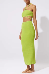 SOLID & STRIPED CINDY SKIRT IN LIME X CITRON
