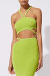 SOLID & STRIPED CINDY TOP IN LIME X CITRON