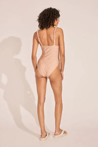 SOLID & STRIPED VERONA ONE PIECE IN TAUPE POLKA DOT