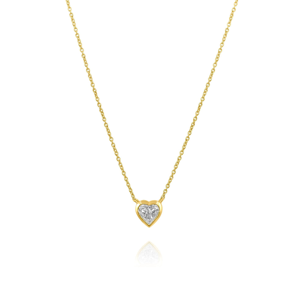 GOLD LAB GROWN DIAMOND HEART NECKLACE