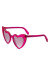 SAINT LAURENT LOULOU HEART SUNGLASSES IN PINK/VIOLET