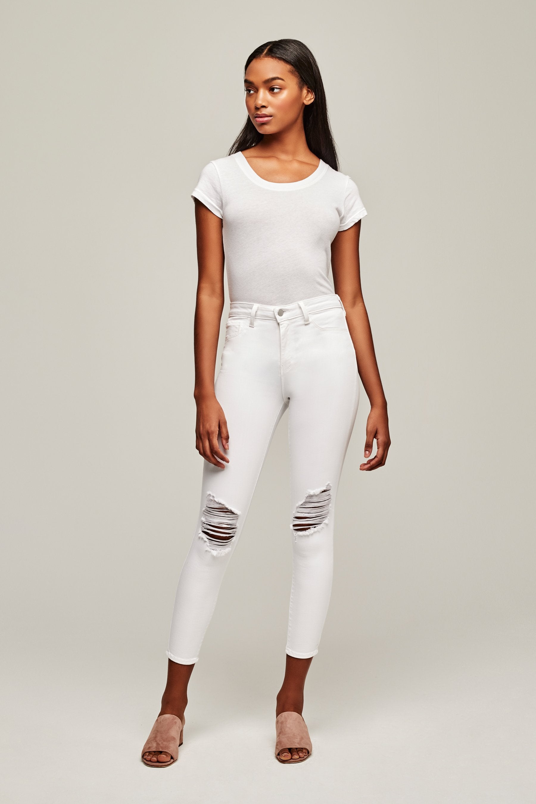 L'AGENCE Margot High Rise deals Skinny Blanc 27