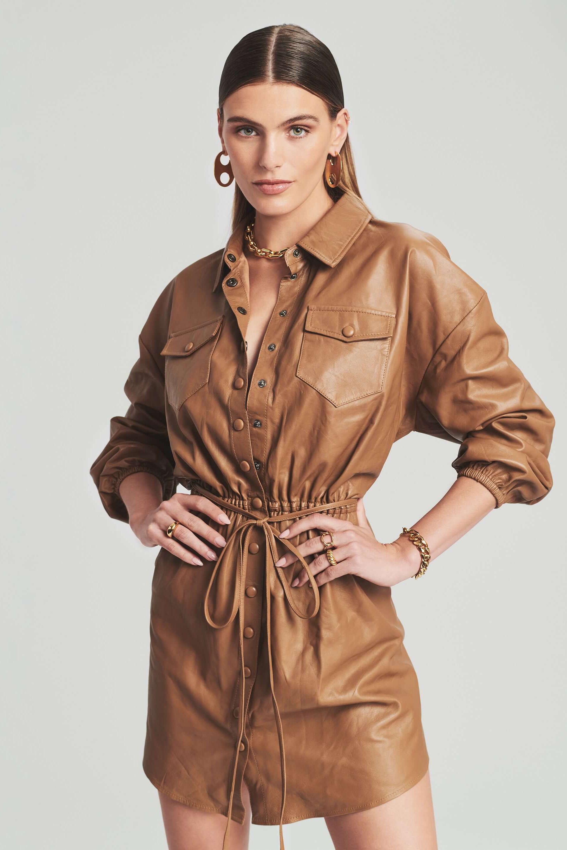 RETROFETE BRANDI DRESS IN LATTE