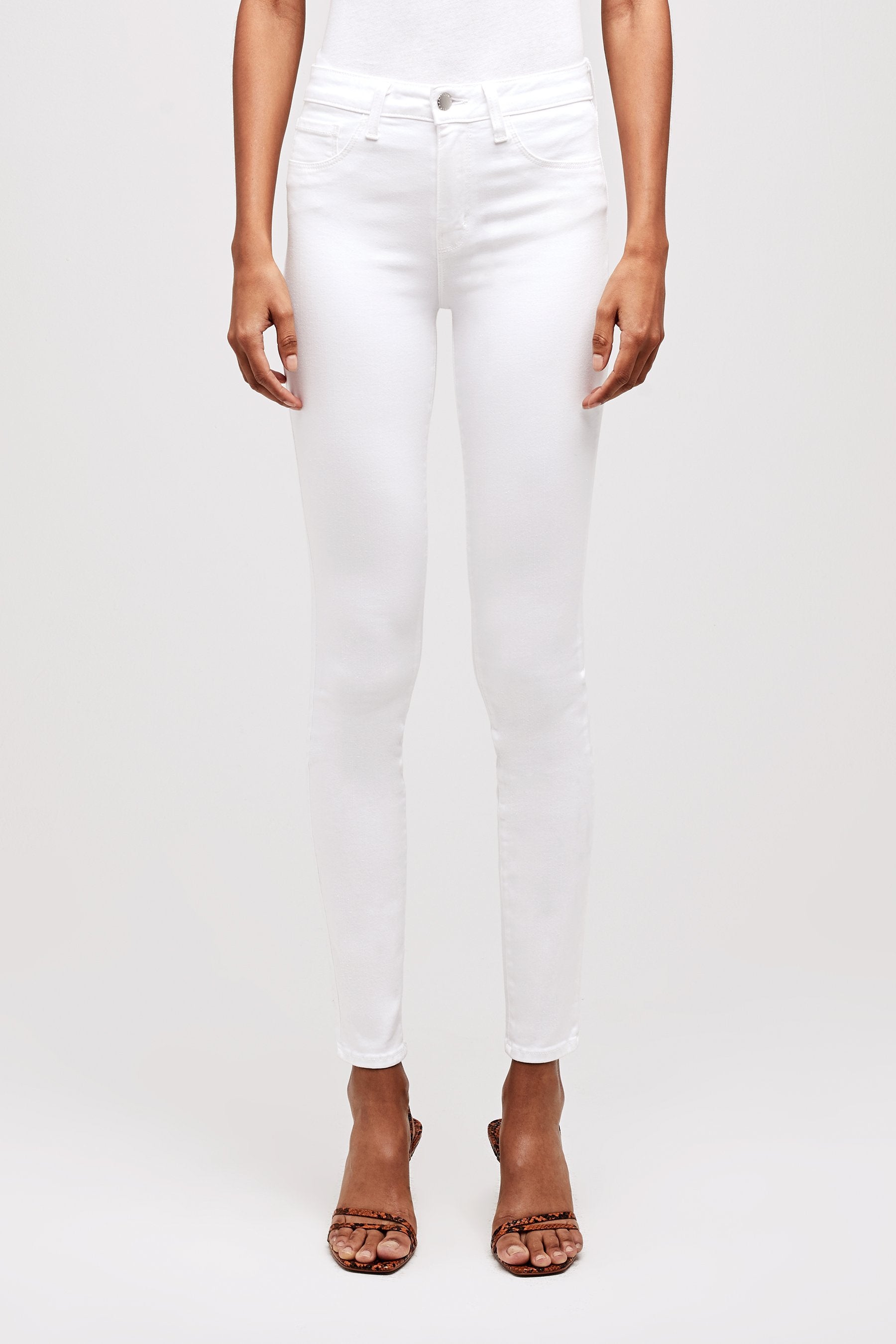L'AGENCE MARGUERITE HIGH RISE SKINNY IN BLANC