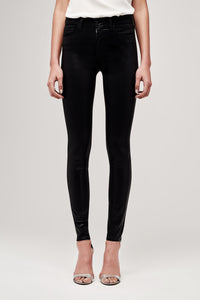 L'AGENCE MARGUERITE COATED HIGH RISE SKINNY IN BLACK