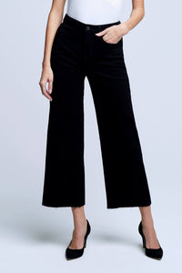 L'AGENCE DANICA HIGH RISE WIDE LEG JEAN IN SATURATED BLACK