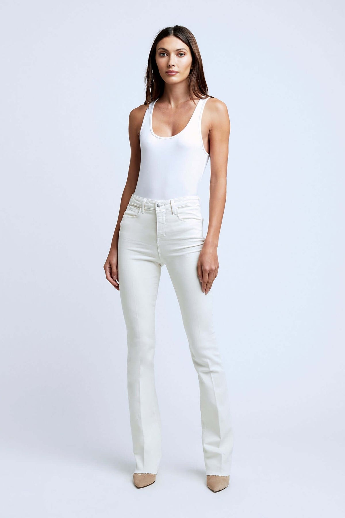 L'AGENCE RUTH HIGH RISE STRAIGHT IN VINTAGE WHITE