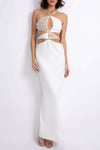 PATBO HAND-BEADED ASTERISK DRESS IN WHITE