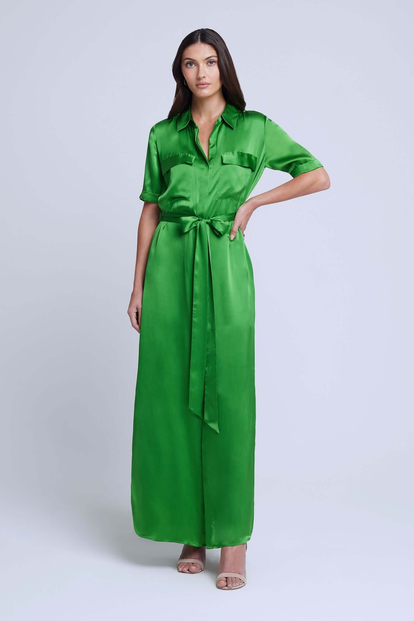 L'AGENCE KLEMENT DRESS IN BRIGHT GREEN