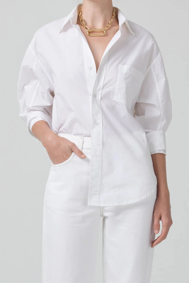 CITIZENS OF HUMANITY KAYLA SHIRT IN OPTIC WHITE