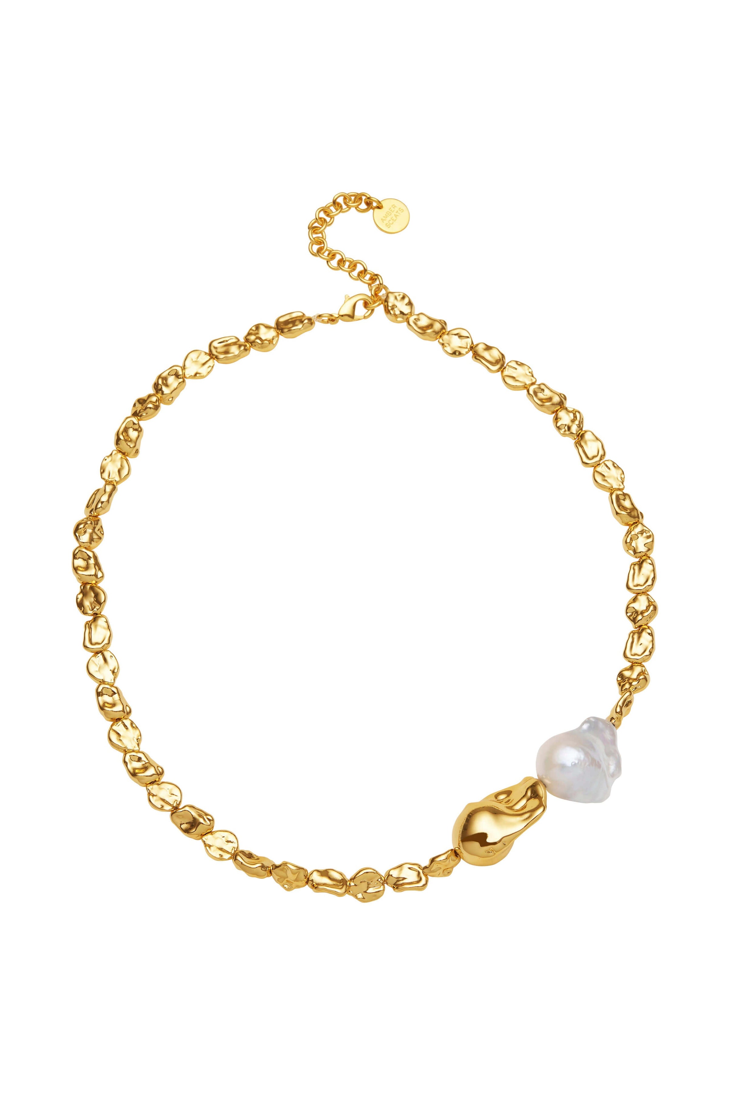AMBER SCEATS BRINKLEY NECKLACE IN 24K GOLD PLATED/FRESHWATER PEARLS