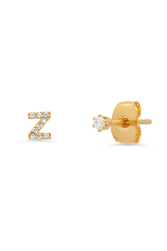 PAVE INITIAL EARRINGS