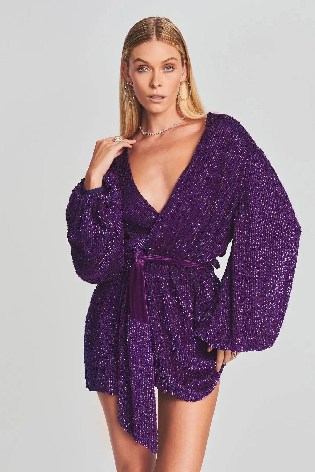 RETROFETE GABRIELLE ROBE IN ROYAL PURPLE Big Drop NYC