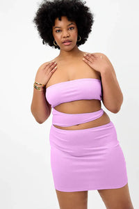 FRANKIE'S BIKINIS RICHIE PLISSE DRESS IN WISTERIA