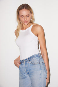 LNA RIBBED DYLAN TANK IN WHITE