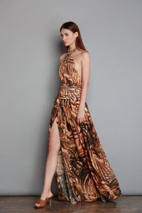 BRONX AND BANCO KENYA CHAIN GOWN IN BROWN/MULTI