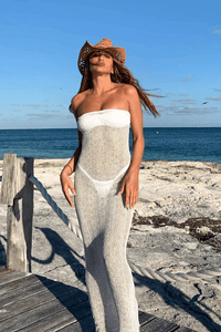 BANANHOT NET DRESS IN WHITE