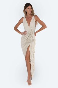 JUST BEE QUEEN TULUM DRESS IN OATMEAL