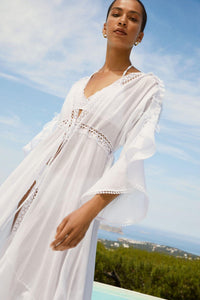 CHARO RUIZ IBIZA AGOSTINA KAFTAN IN WHITE
