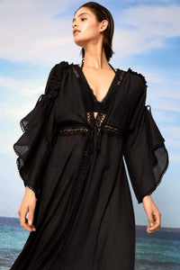 CHARO RUIZ IBIZA AGOSTINA KAFTAN IN BLACK