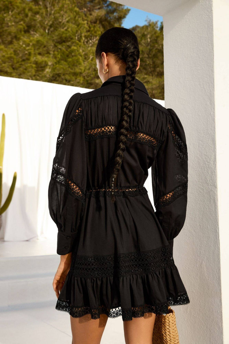 CHARO RUIZ IBIZA DANIELA SHORT DRESS IN BLACK