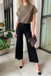 L'AGENCE DANICA HIGH RISE WIDE LEG JEAN IN SATURATED BLACK