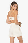 JUST BEE QUEEN MARLOW SHORTS IN OYSTER