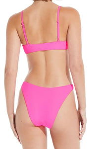 SOLID & STRIPED TATI BOTTOM CRINKLE RIB IN SHOCKING PINK